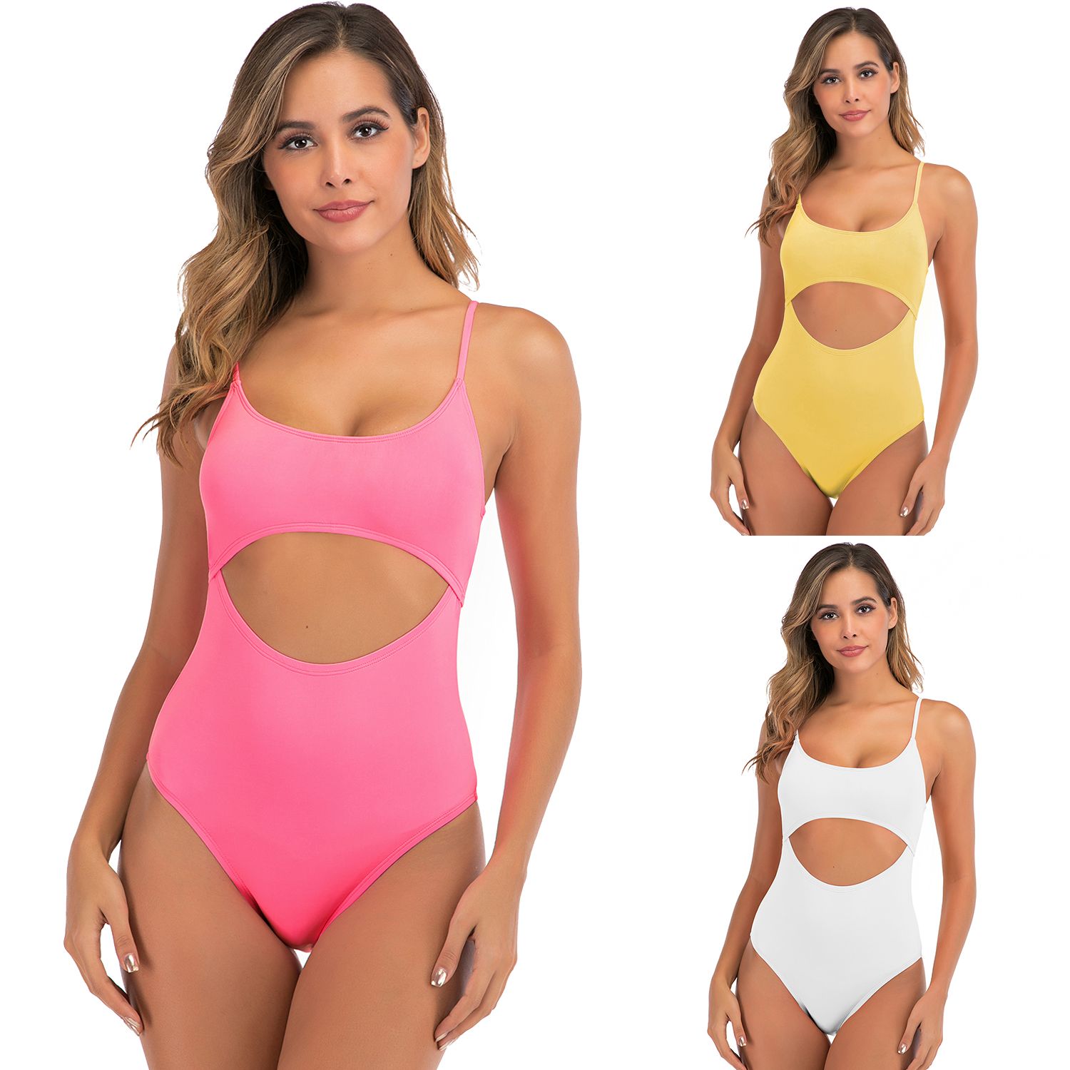 yellow tummy control swimsuit