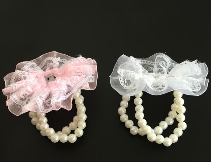 DIY Wedding Bridesmaid Prom Party Wrist Corsage Pearl Bracelet Hand Wrist Flower 