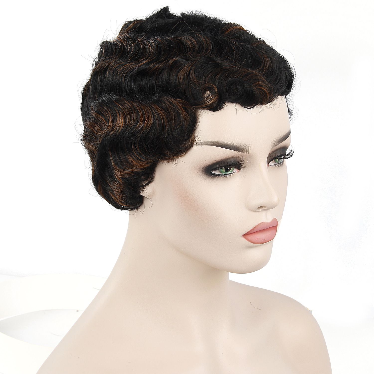 Black Short Curly Wigs For African American Women Blond Black