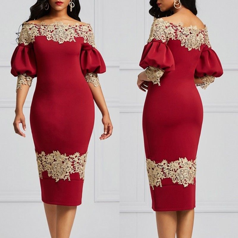 Cheap Red Sheath Lace Short Prom Dresses Off The Shoulder Appliqued Formal Dress Knee Length