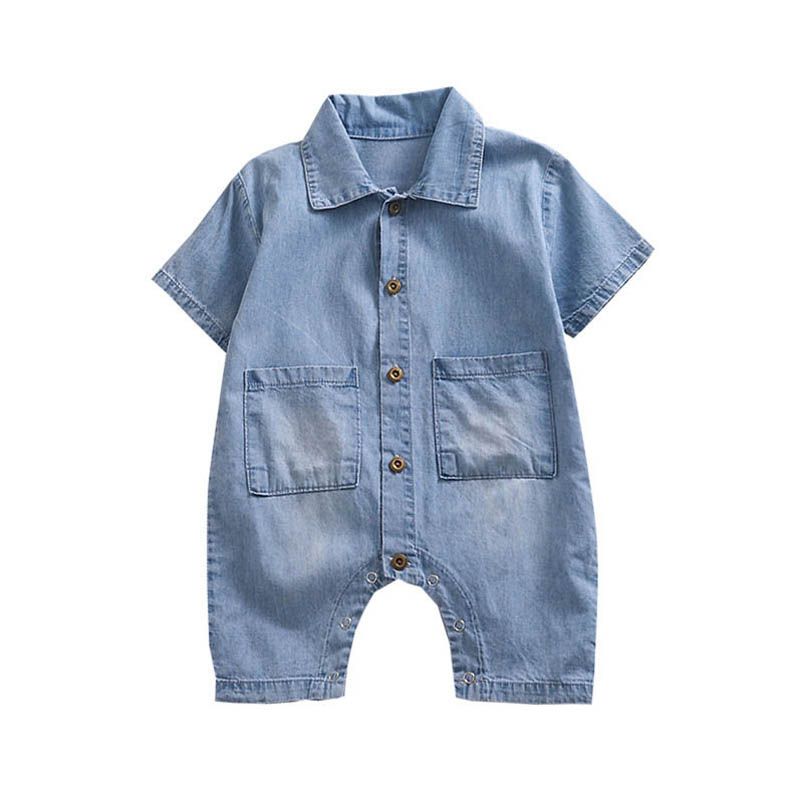 denim baby romper