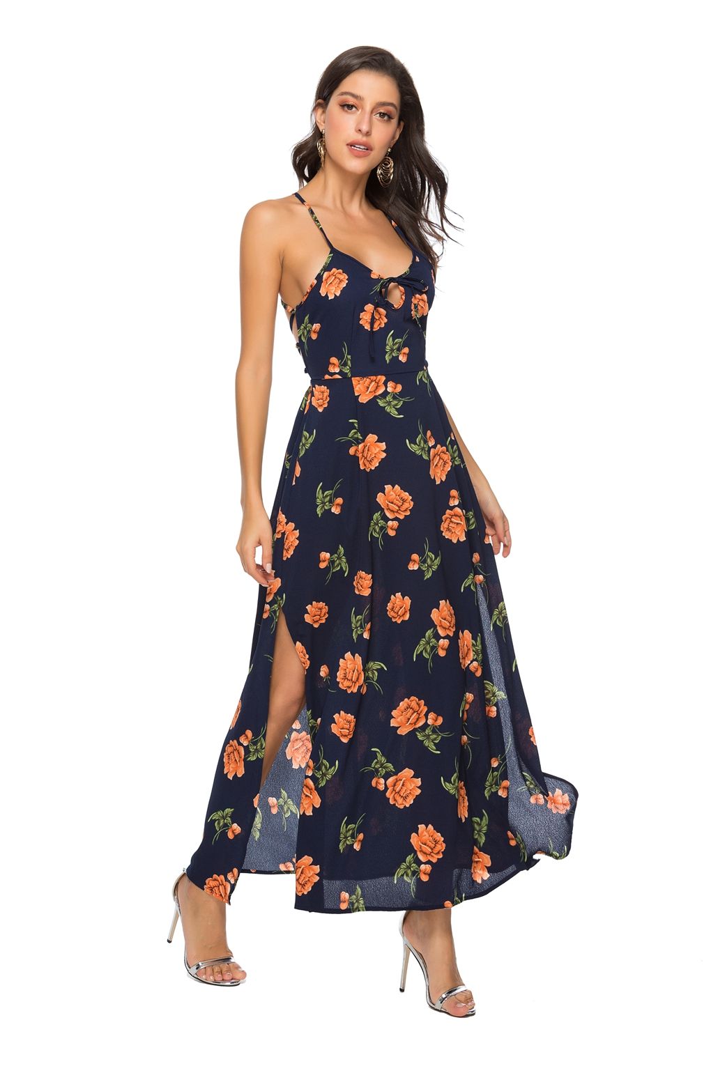 2020 Women Dresses Casual Black Orange 