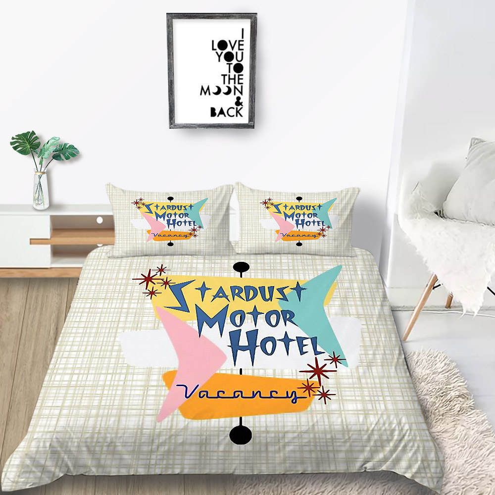 King Size Bedding Set Road Sign Fresh Fashionable Duvet Cover Line