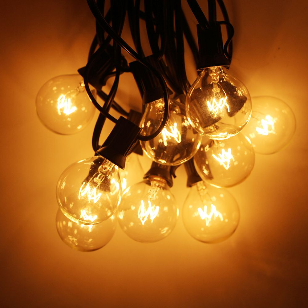 Warm White 25 Clear Bulbs G40 Fairy Lights Globe Party Christmas String