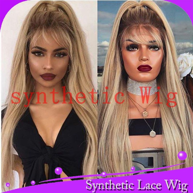 Mhazel Long Straight Short Dark Roots Brown Ombre Blonde Free Part