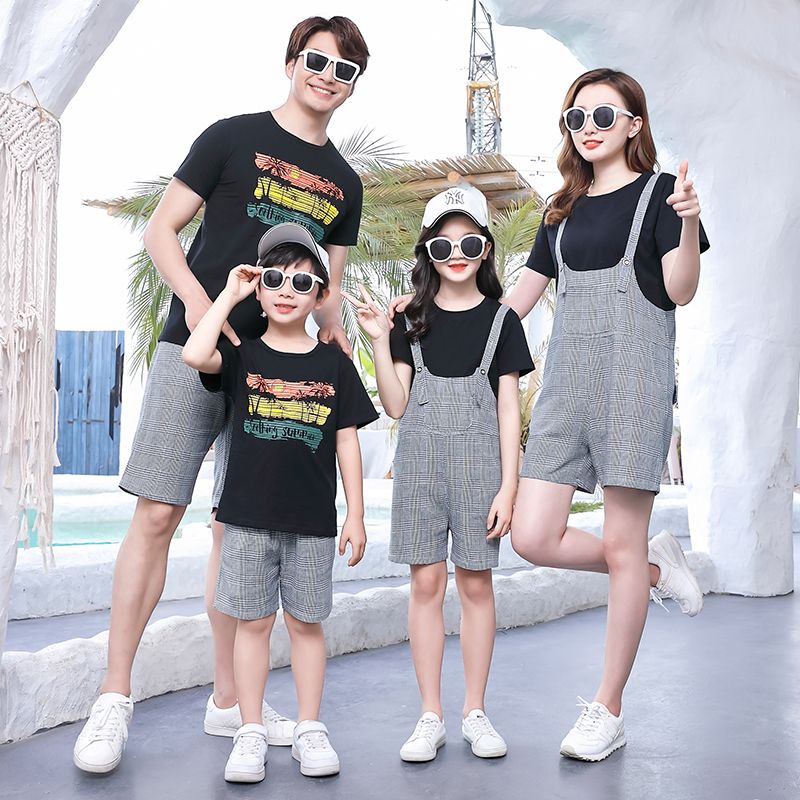 couple and baby matching outfits