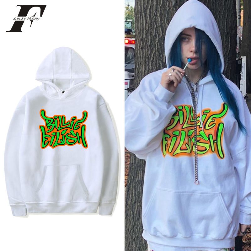 Billie Eilish moda gran tamaño informal Hoodies Hombres Mujeres sudadera Deporte Hip Hop Billie Eilish