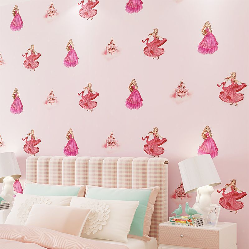 Wellyu 3D CHILDREN'S Room Wallpaper GIRL'S Bedroom Wall Cute Pink Students  GIRL'S Students Princess Room Wallpaper