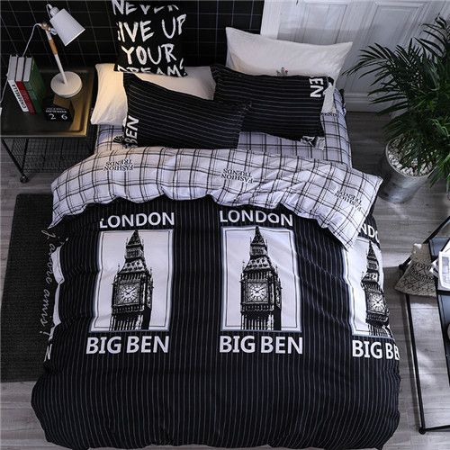 Black And White Checkered King Queen Full Twin Size Bedding Set