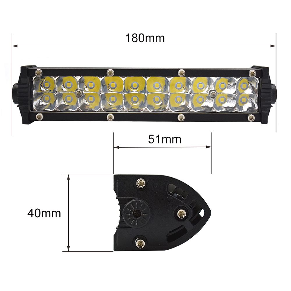 ECAHAYAKU Barra de luces de trabajo LED de 7 pulgadas 60W SpotBeam 24V OffRoad Barra