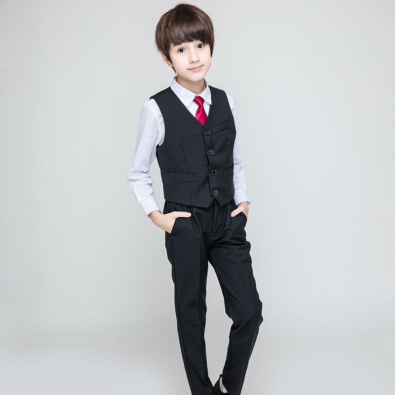 Compre Conjuntos De Niños Para Niños Trajes De Vestir De Esmoquin Formal Conjuntos De Escardas De Niños Camisas Chaleco Pantalones 3 Unids Disfraces Regalo De Los Niños Niños Cumpleaños Traje A 113,63