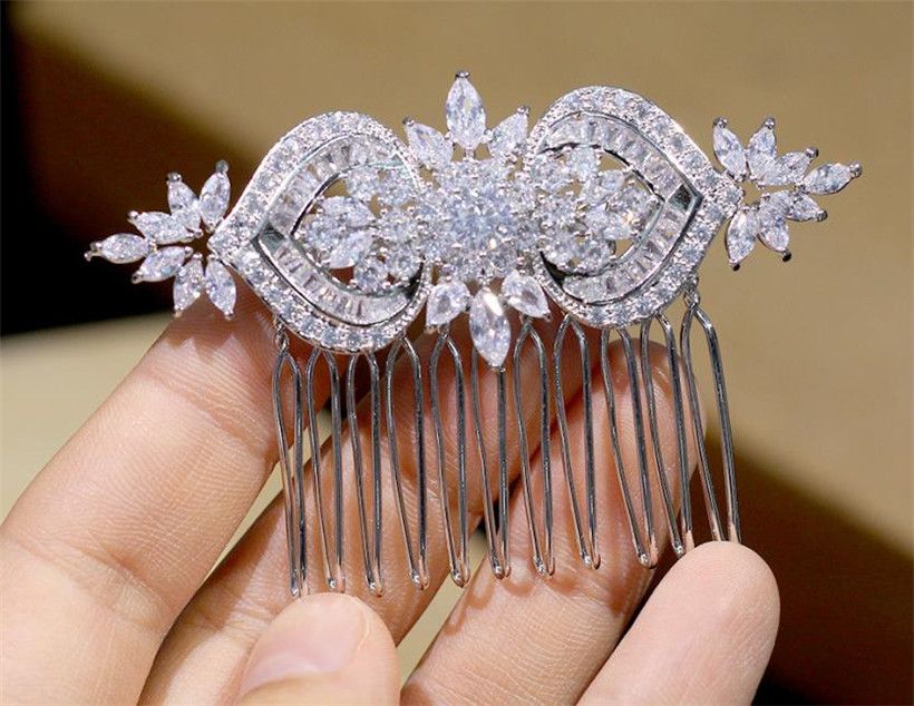Vintage Cubic Zirconia Hair Comb Wedding Bridal Hair Accessories Jewelry Prom Headpiece Headdress Ornament Rose Gold Headwear Princess Piece Vintage Cubic Zirconia Hair Comb Wedding Bridal Hair Accessories Jewelry Prom Headpiece Headdress Ornament Rose Gold Headwear Princess Piece