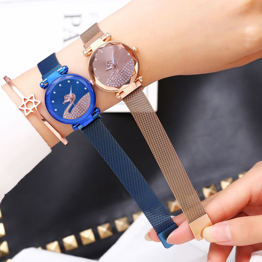 Acquistare Orologi Al Quarzo Con Cinturino In Metallo Di Lusso Da Donna Con  Cinturino In Metallo Orologi Da Donna Con Cigno Diamante Orologi Da Donna  Casual Con Magnete Da Polso Al Quarzo