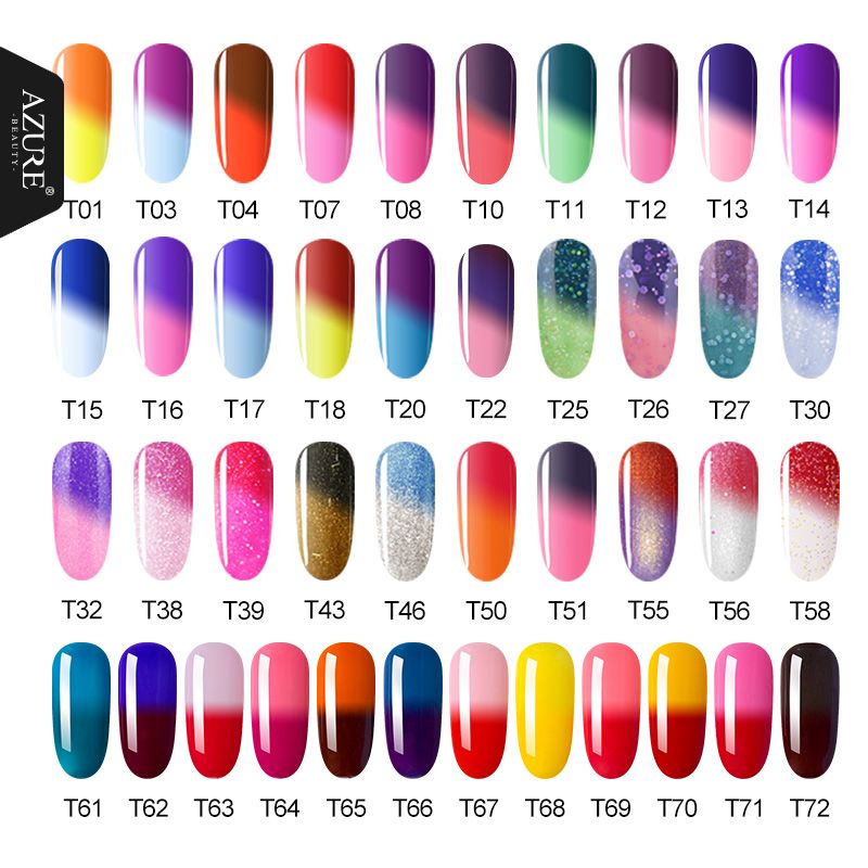 Azure Beauty 12ml 10pcs/lot Gel Varnish Nail Gel Polish Temperature Color Changing Nail Polish Thermal Change Color Semi Permanent UV Gel Azure Beauty 12ml 10pcs/lot Gel Varnish Nail Gel Polish Temperature Color Changing Nail Polish Thermal Change Color Semi Permanent UV Gel