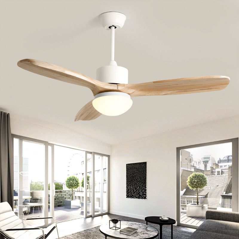 2019 Nordic Loft Led Ceiling Fan Light Fashion Double Color Change Living Room Restaurant Cafe Wooden Fan Lamp With Remote Control From Grege 389 35
