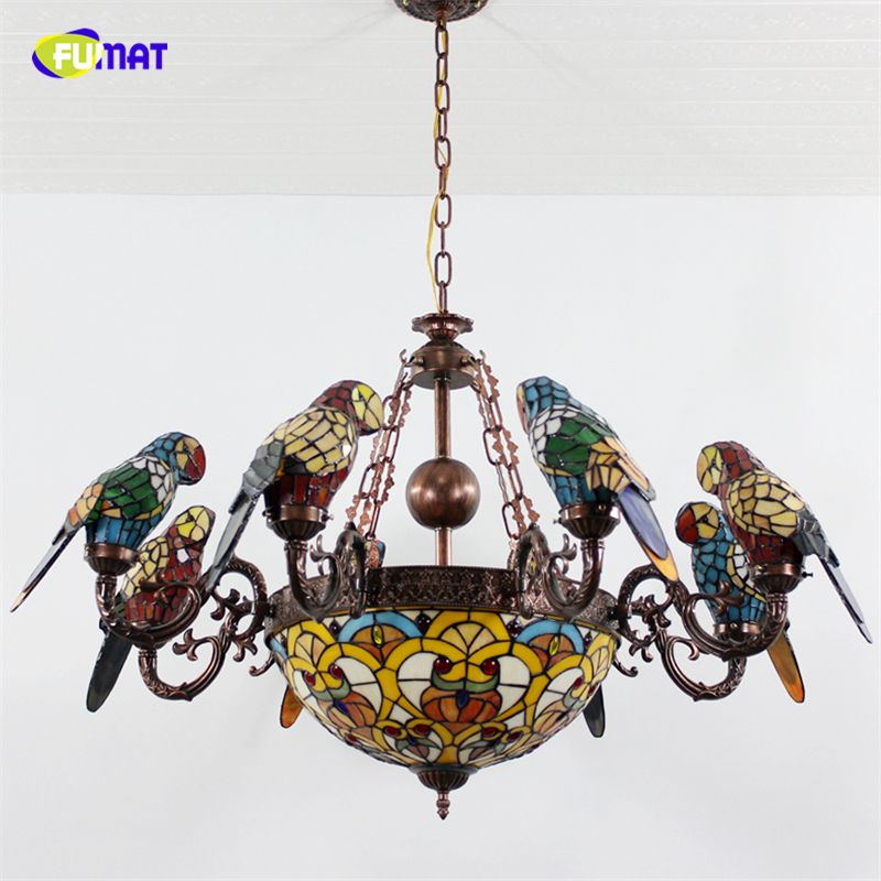 Satin Al Fumat Vintage Tiffany Stil Vitray Ile 8 Arms Papaganlar Avizeler Ters Tavan Sarkit Oturma Odasi Icin Ev Aralik Tl7 544 65 Dhgate Comda