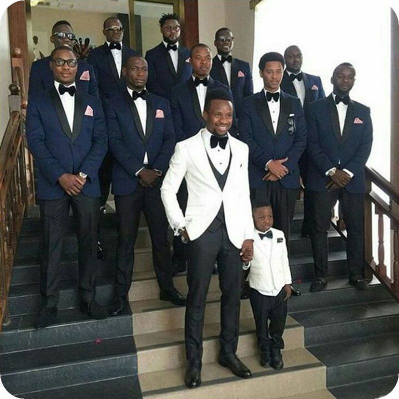 White Peaked Lapel Custom Made Men 