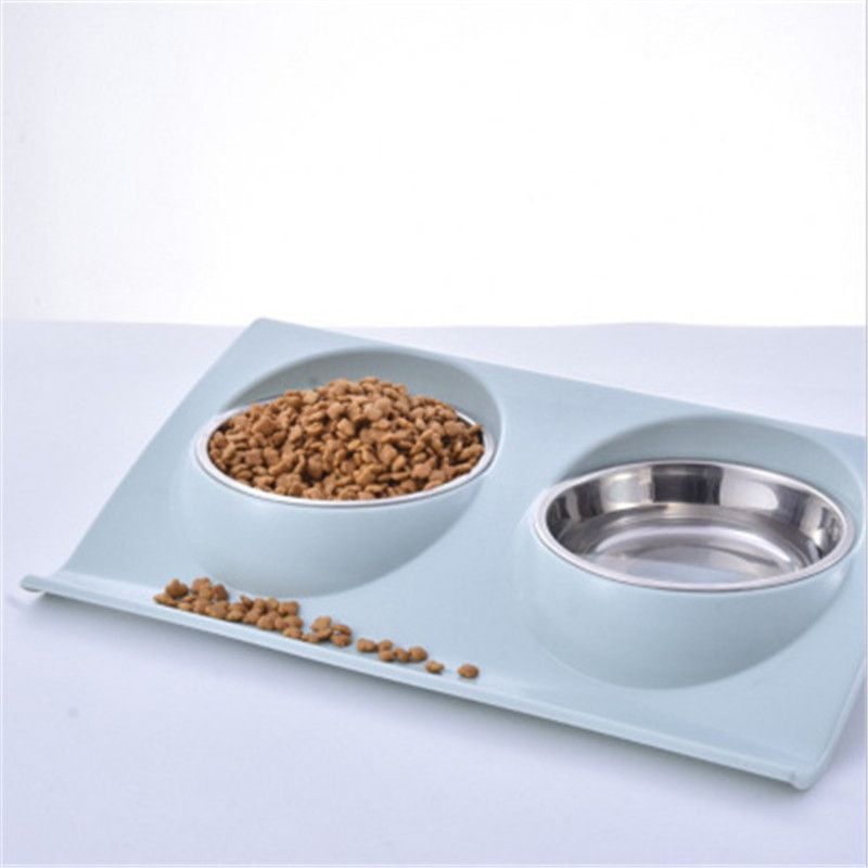 2019 Dual Use Pet Bowl Food Grade Plastic Stainless Steel Anti