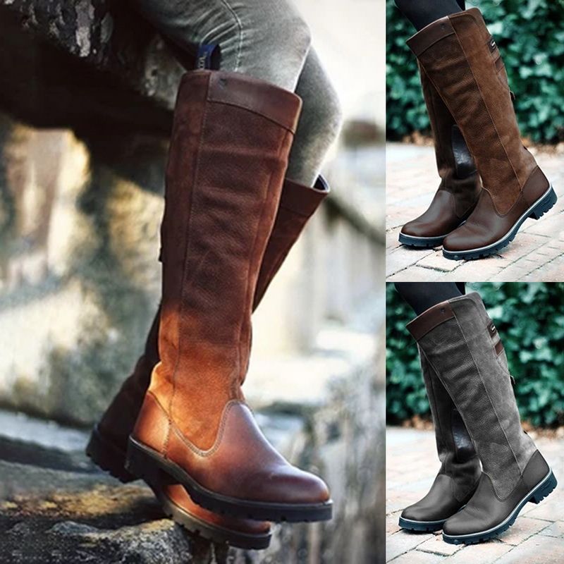 leather knee high walking boots