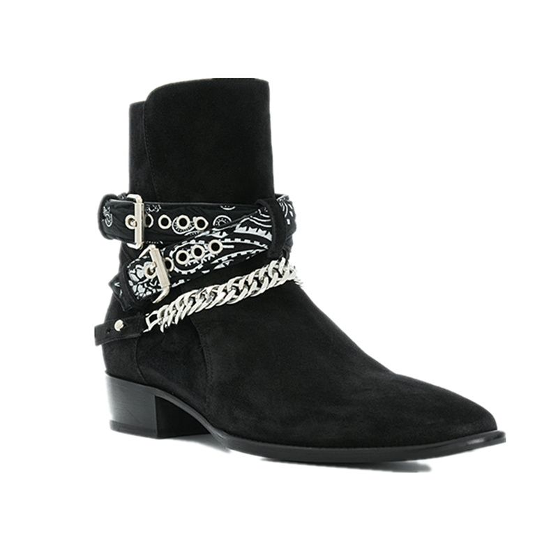 black chelsea boots with buckle