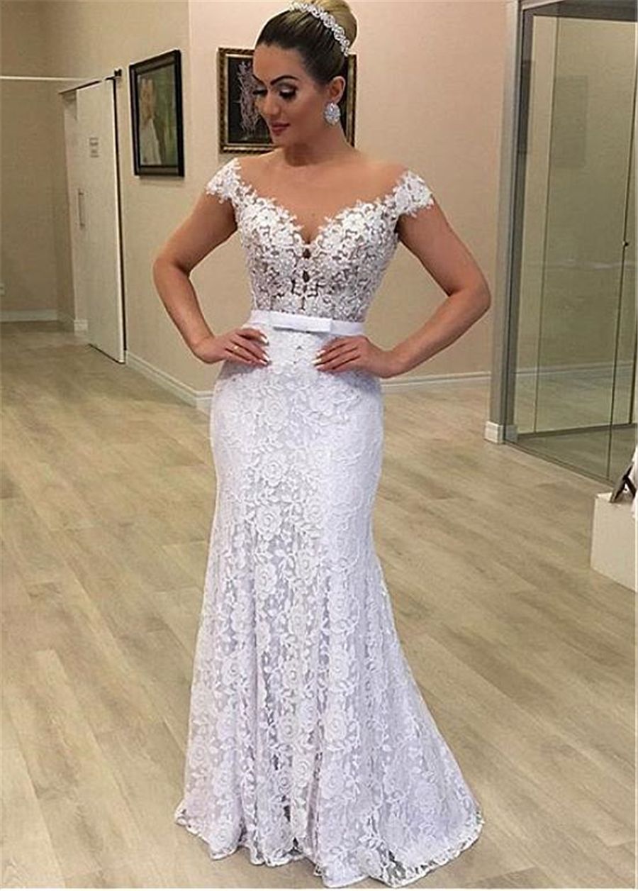 modern lace wedding dress