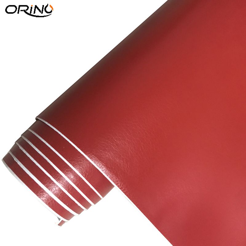 *Black Leather Grain Texture Cabinet Vinyl Car Wrap Sticker Decal Film Sheet