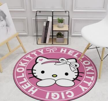 Cute Round Carpet For Baby Kids Bedroom Floor Decor Mats Non Slip Living Room Cartoon Matting Area Rugs Household Use Home Textiles Water Gabbeh Rugs