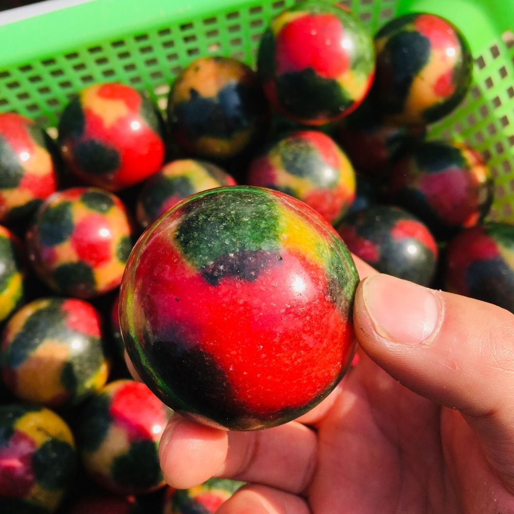Natural Crystal Watermelon Stone Jade Ball Onl Quartz Sphere Healing 50mm From Chenhangongyi