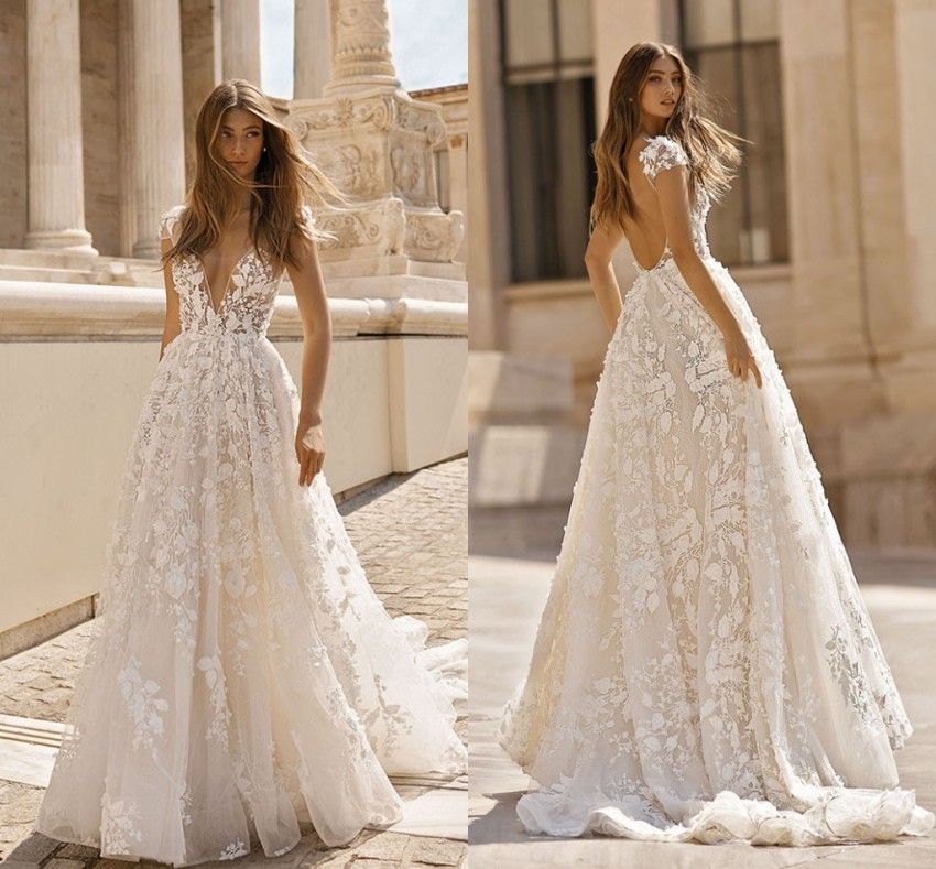 Bohemian lace wedding dress