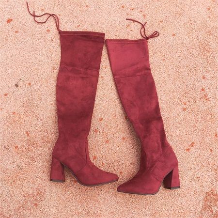 High heels wine red