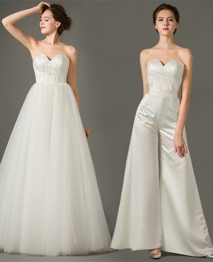 Modest Detachable Skirt Wedding Dresses 