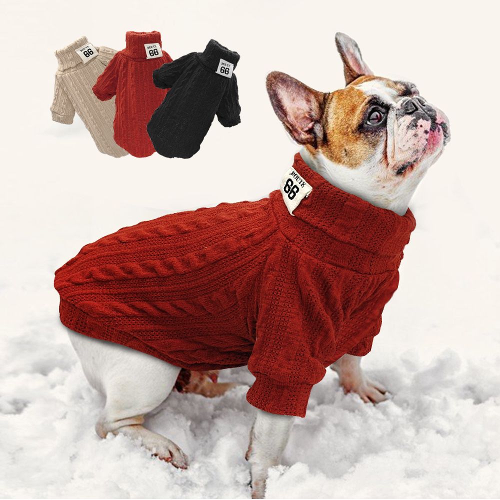 LucyGod Navidad de Punto suéter de Perro Mascota Jersey de Cuello Alto de Jersey Traje Ropa XL, Reindeer