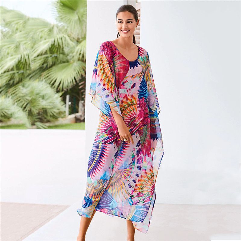 Traje De Baño Para Mujer Salida De Baño Playa Mujer Pareo Beachwear Kimono Coverse UPS Imprimir Suelta Más Talla Túnicas Upper Vestido Vestido Bikini De 32,96 € DHgate