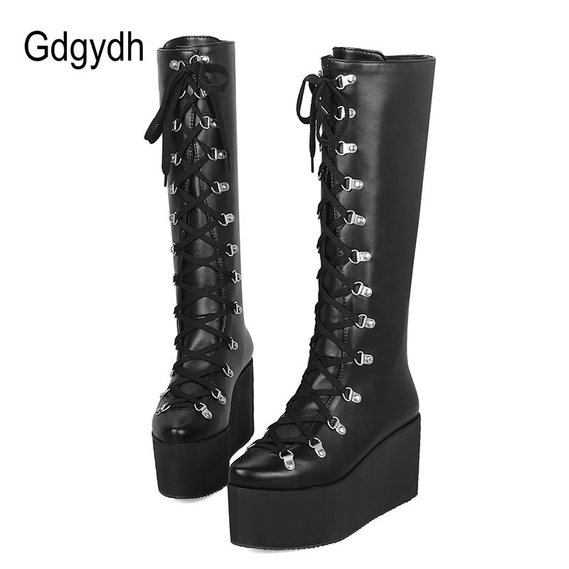 ladies boots wedge heel