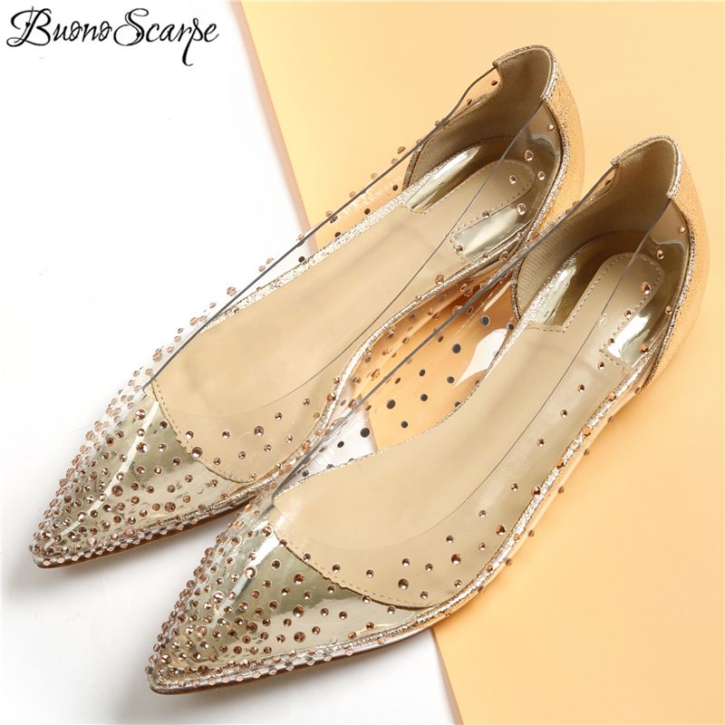 sapato bico fino transparente