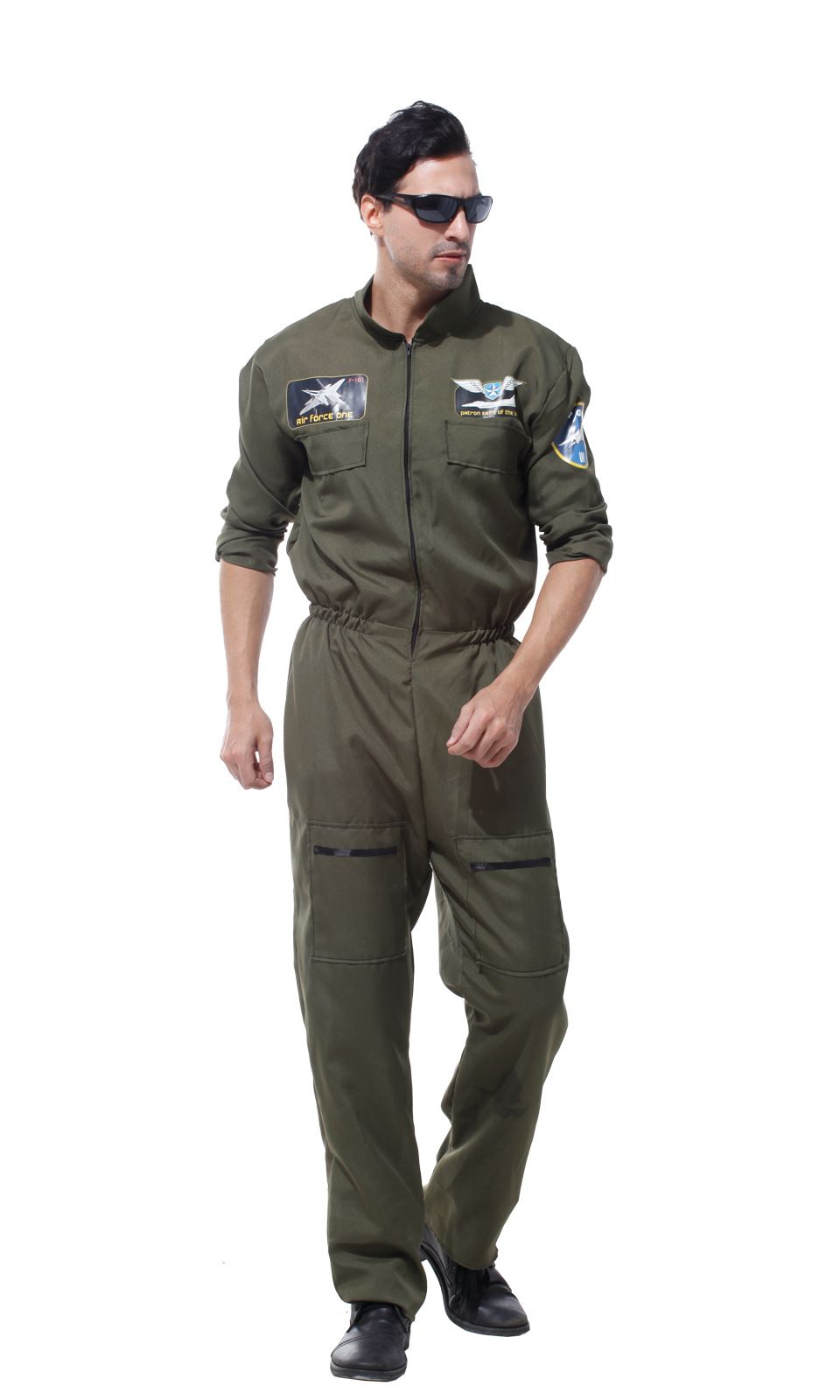 Shanghai Story Halloween Cosplay Traje de vuelo para adultos Traje de piloto Mono para hombre Overol de manga larga con cremallera Shanghai Story Halloween Cosplay Traje de vuelo para adultos Traje de piloto Mono para hombre Overol de manga larga con cremallera