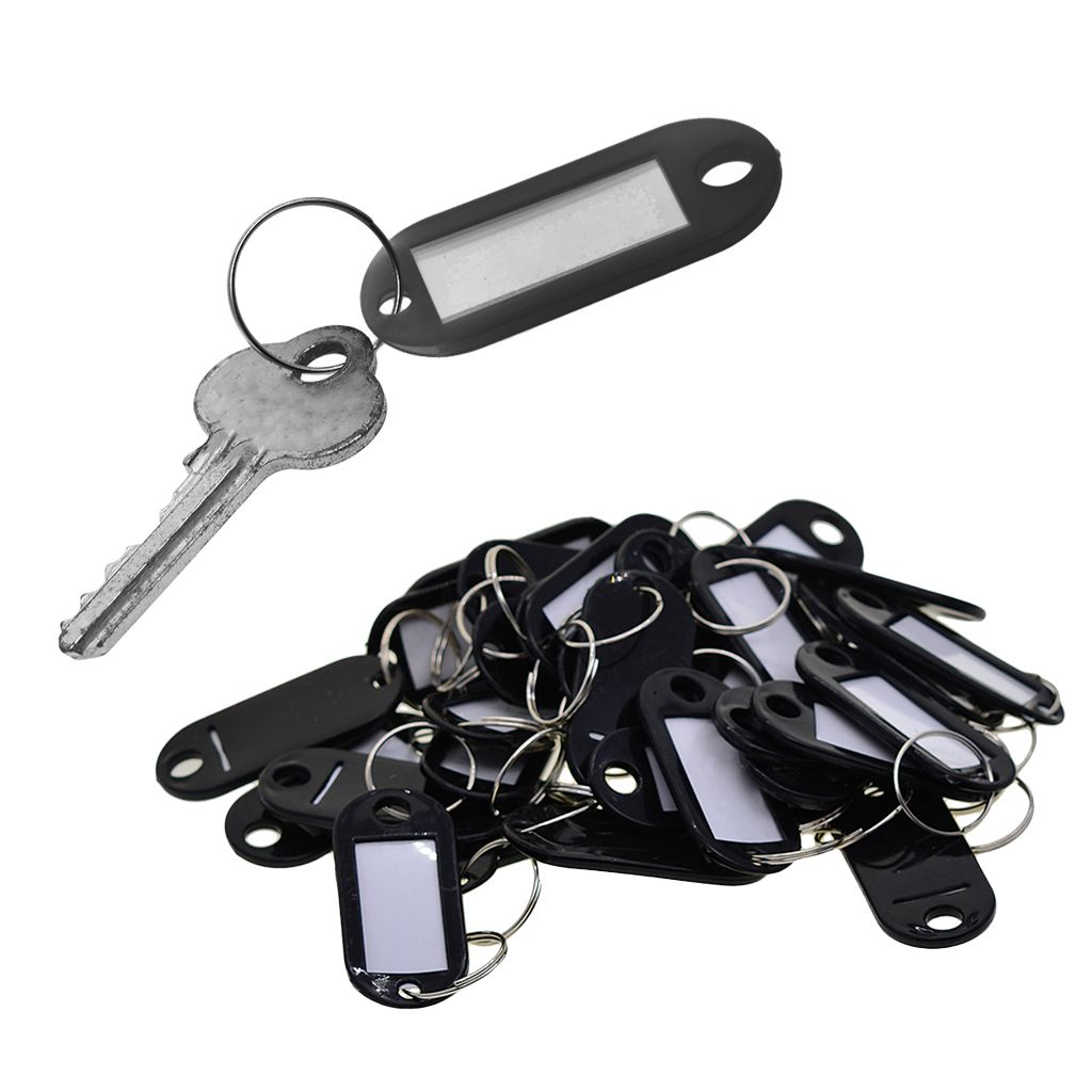 2020 Black Key Ring Label Tags Plastic Keys Holder And Identifier Name