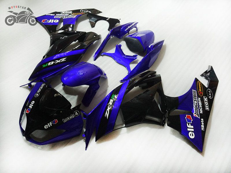Customize Your Fairings Kit For KAWASAKI Ninja 2009 2010 2011 2012 ZX6R Dark Blue Chinese Fairing Kits 2009 2012 ZX 6R ZX 6R 636 ZX636 Batwing Motorcycle Fairings Best Aftermarket Fairings From Motostar, $317.75| DHgate.Com