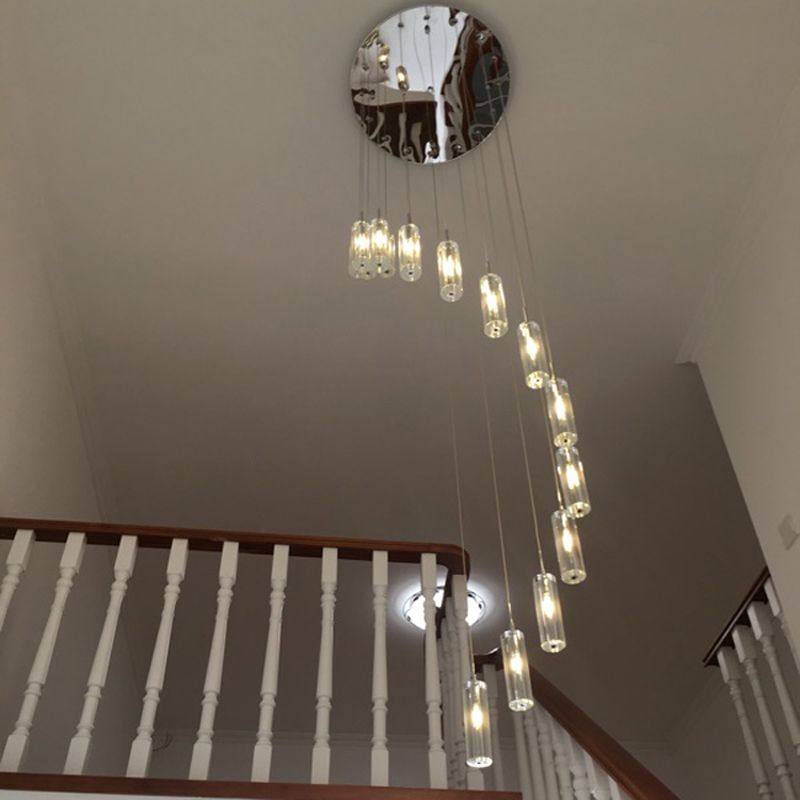 compre moderna sala de estar dirigido lamparas escalera lampara colgante de cristal iluminacion espiral de cristal de larga lampara colgante lampara