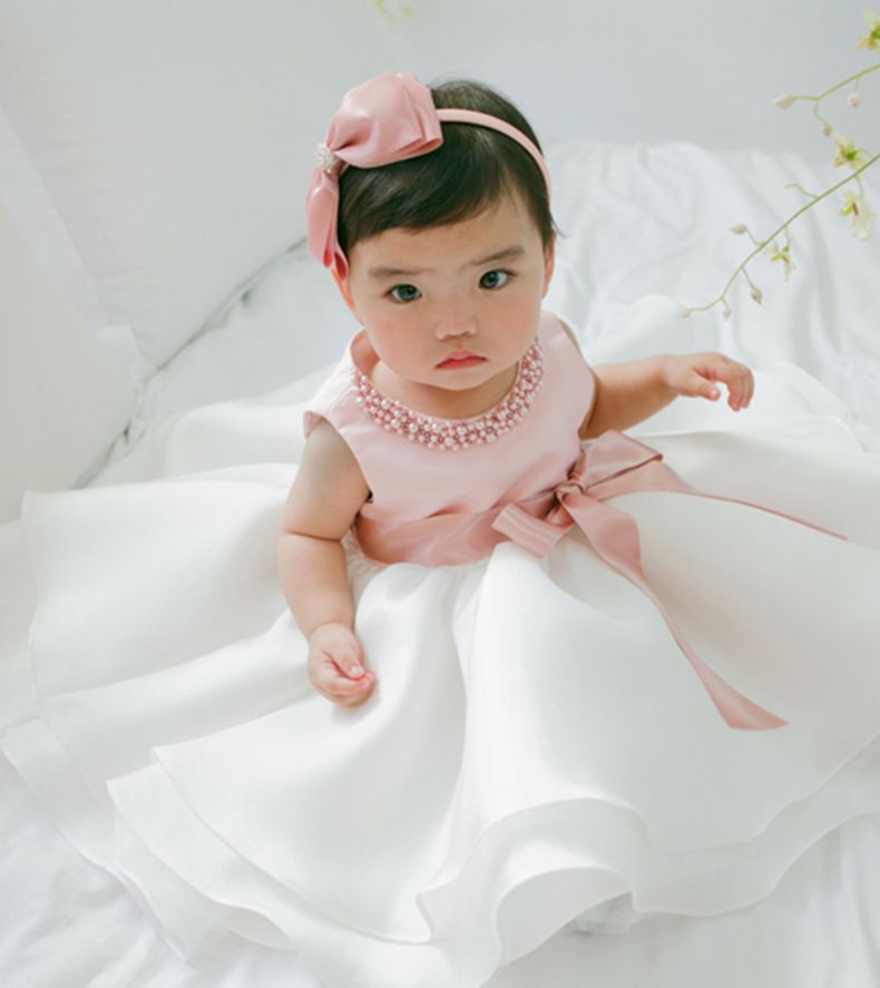 2019 Baby Girl Vestidos Vestido Para Bebé Elegante Vestido Con Lazo Rosa Para El De Fiesta Para El Bautismo Del Bebé 24 Meses Ropa De 13,89 € | DHgate