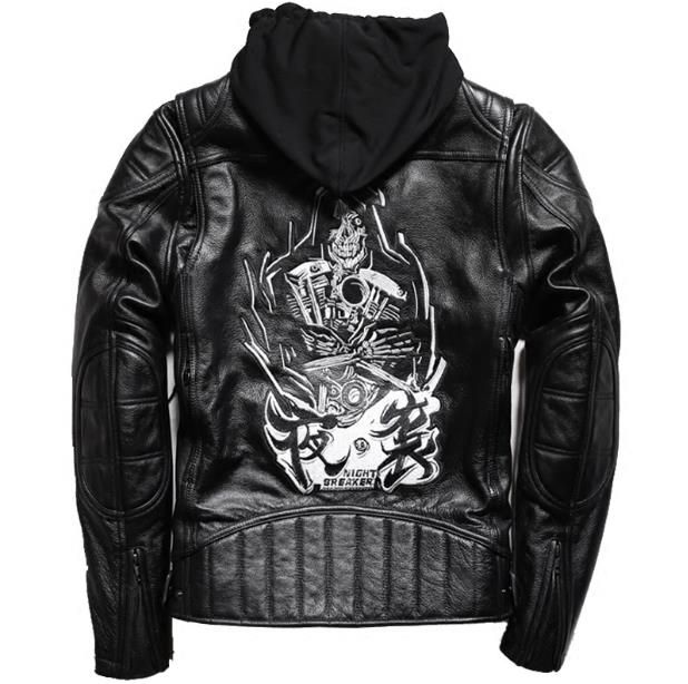 fat man leather jacket