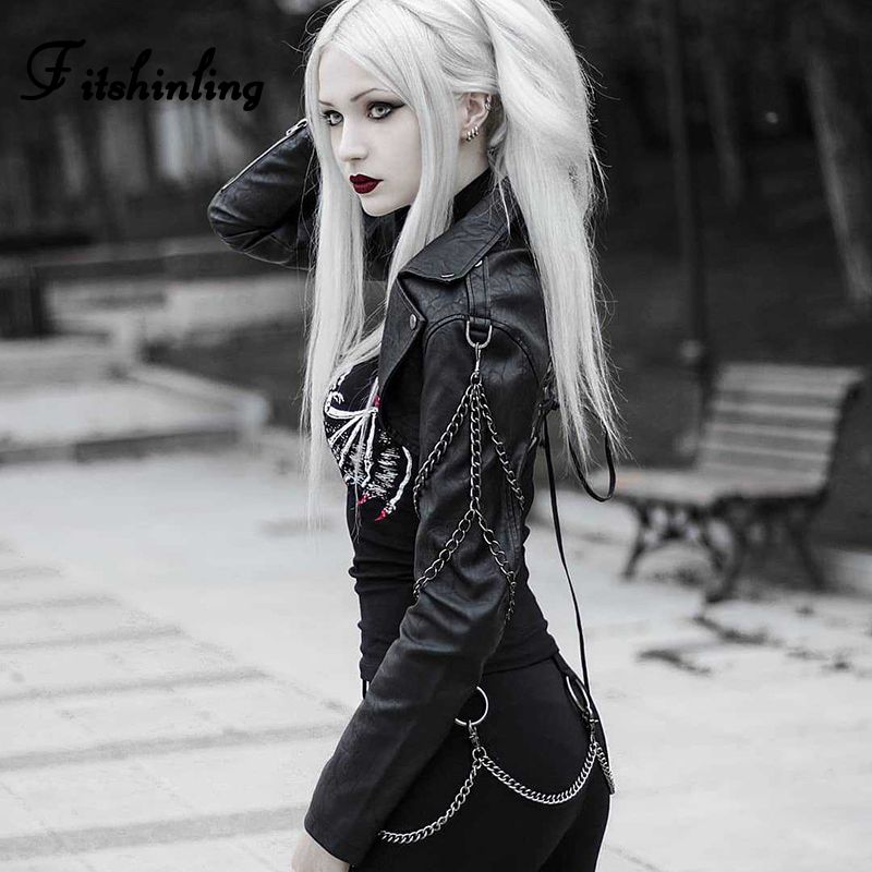 gothic leather jacket womens