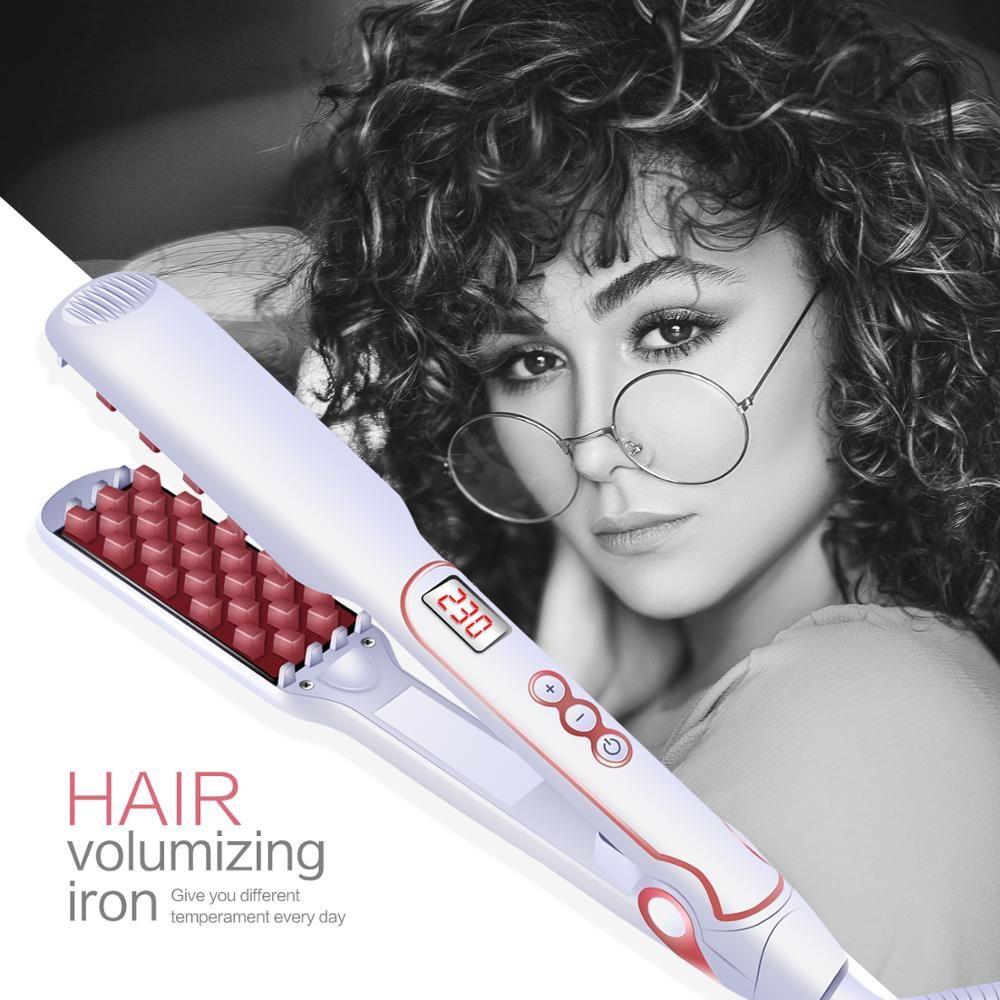 2019 Pro Volumizing Hair Curling Electric Iron Brush Tourmaline