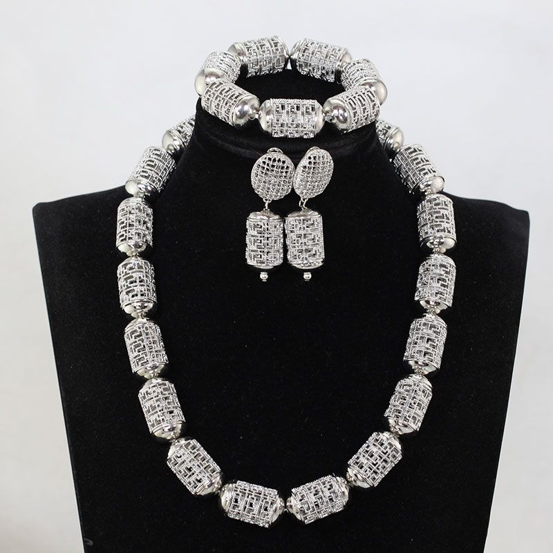 big silver necklace for prom