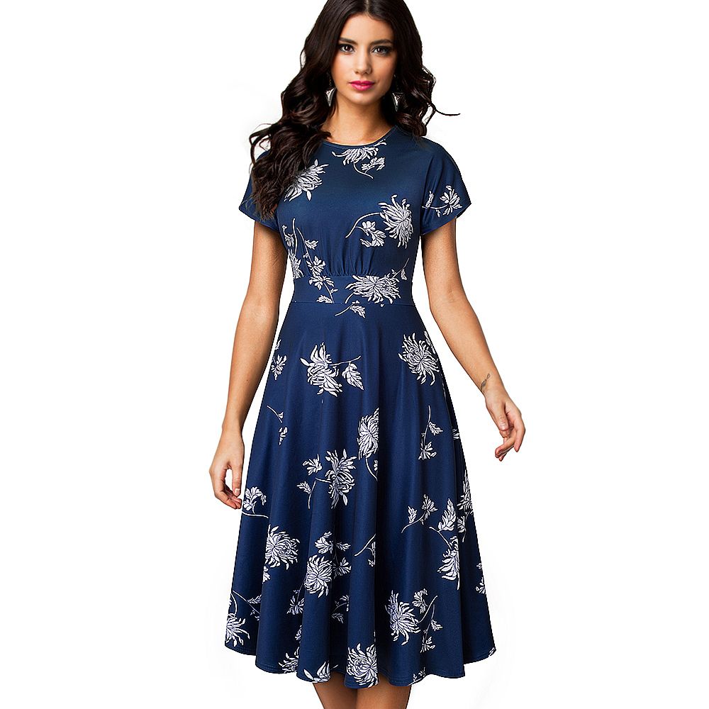 white floral a line dress
