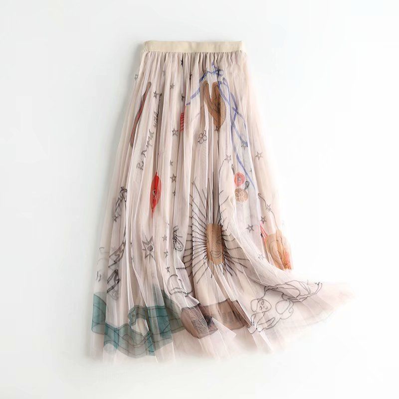 graffiti maxi skirt