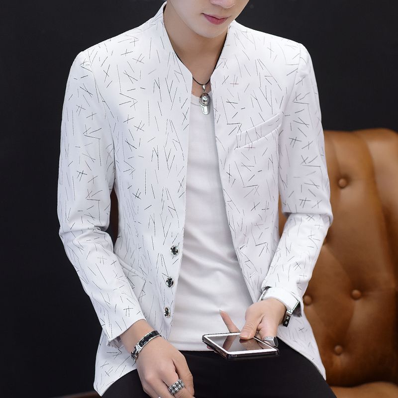 2020 Chinese Style Mens Slim Fit Blazer Men Design Plus Size Tunic
