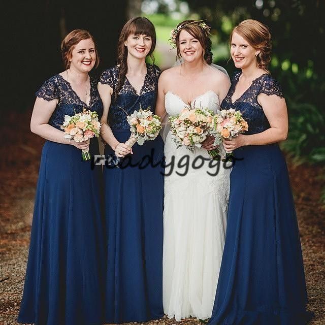 navy blue boho bridesmaid dress