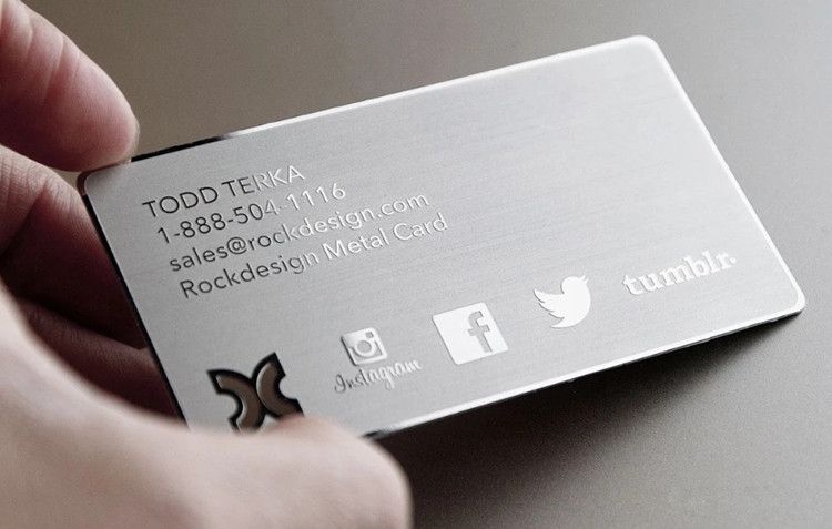 Personalized Stainless Steel Business Card Case Holder Engraved with Your Custom Text #1