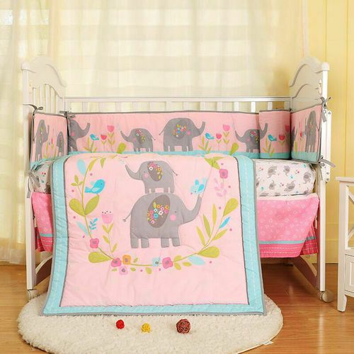 elephant crib skirt